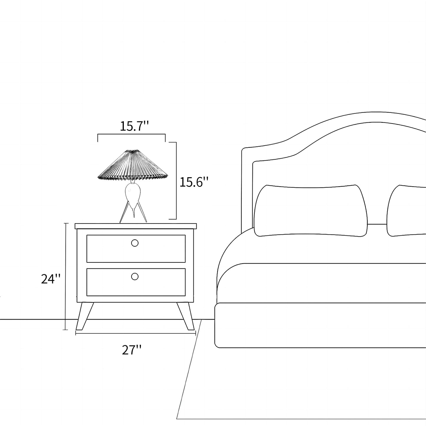 Mid-century Folded Table Lamp
