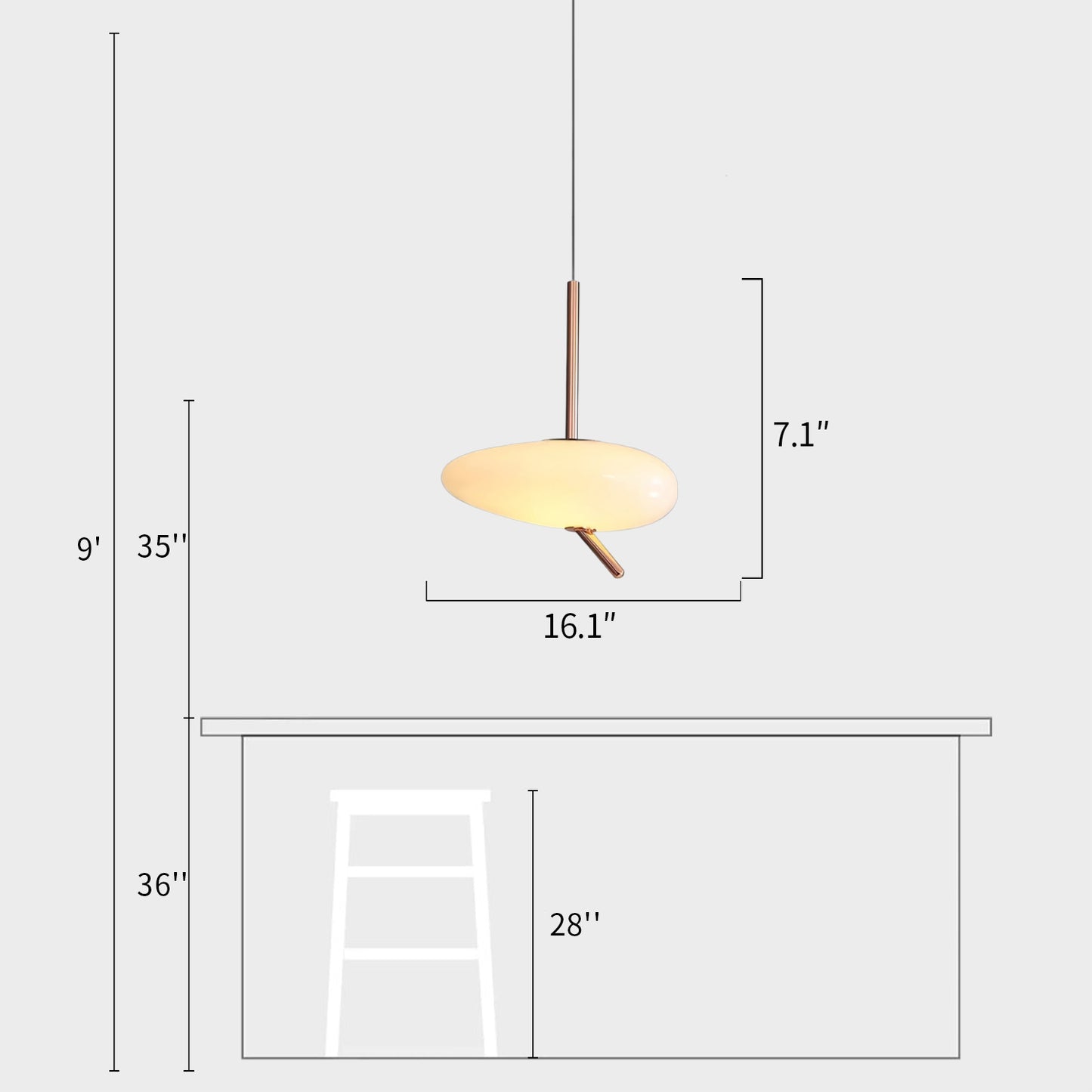 Pebble Disc Pendant Light