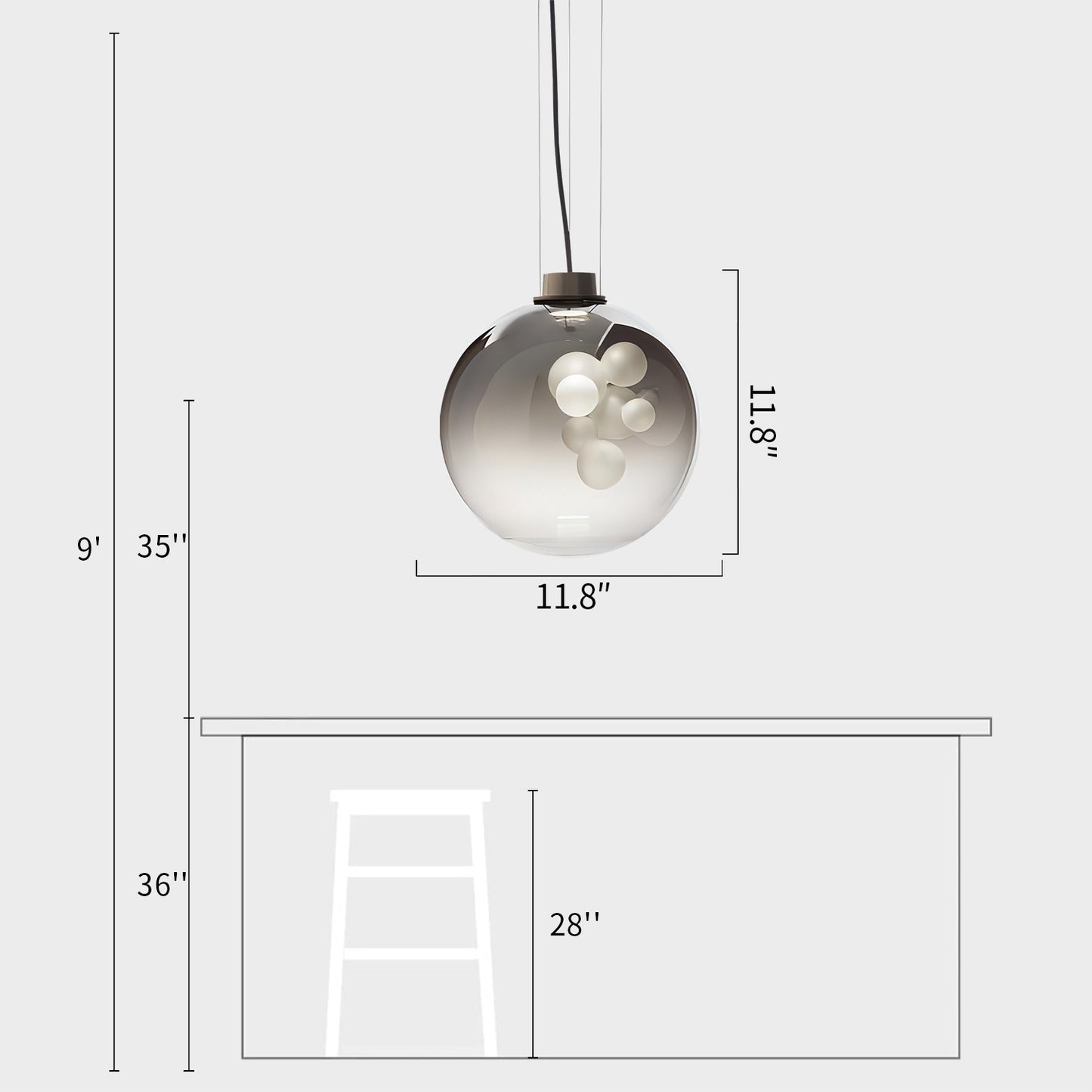 Soap Sphere Pendant