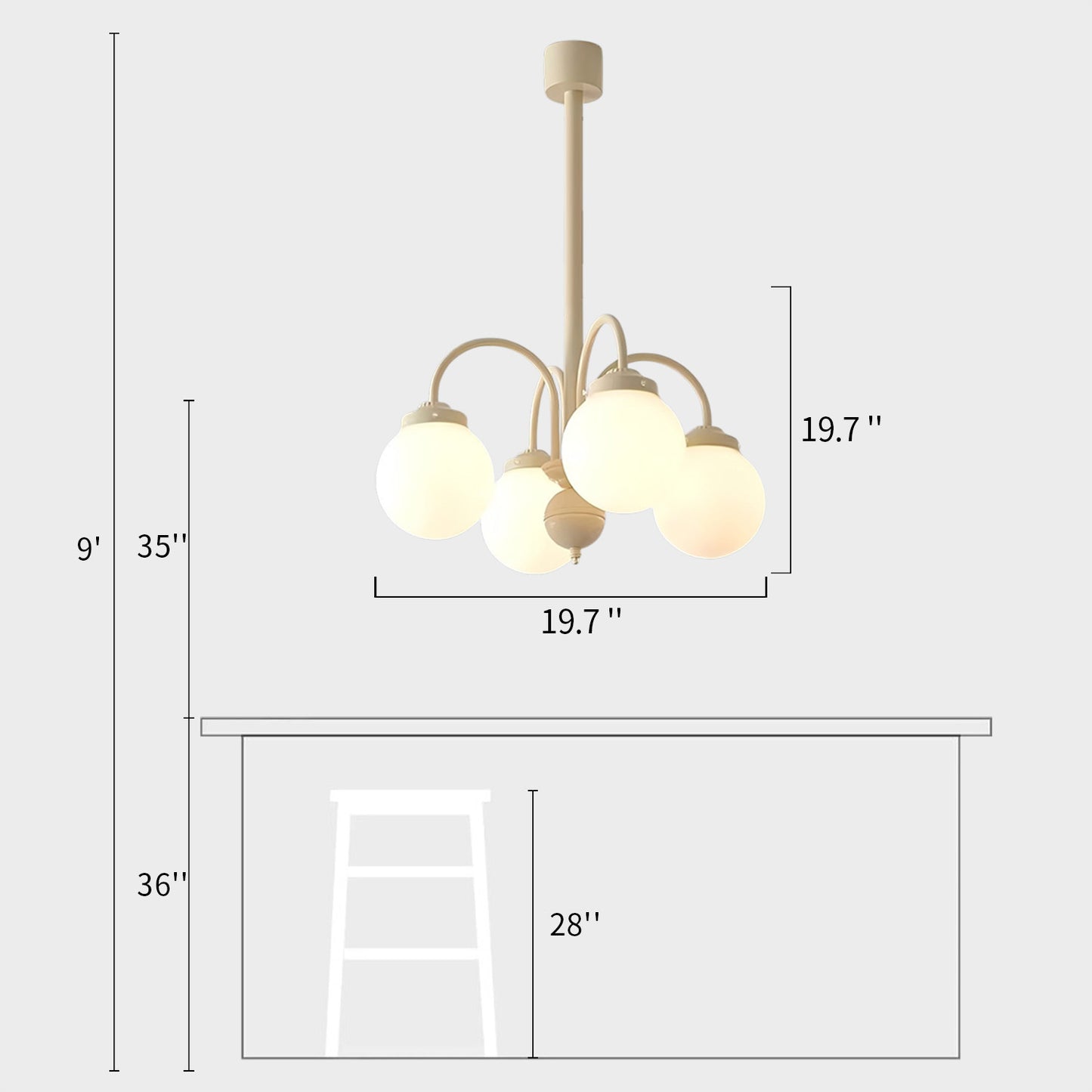 Vanilla Ball Chandelier