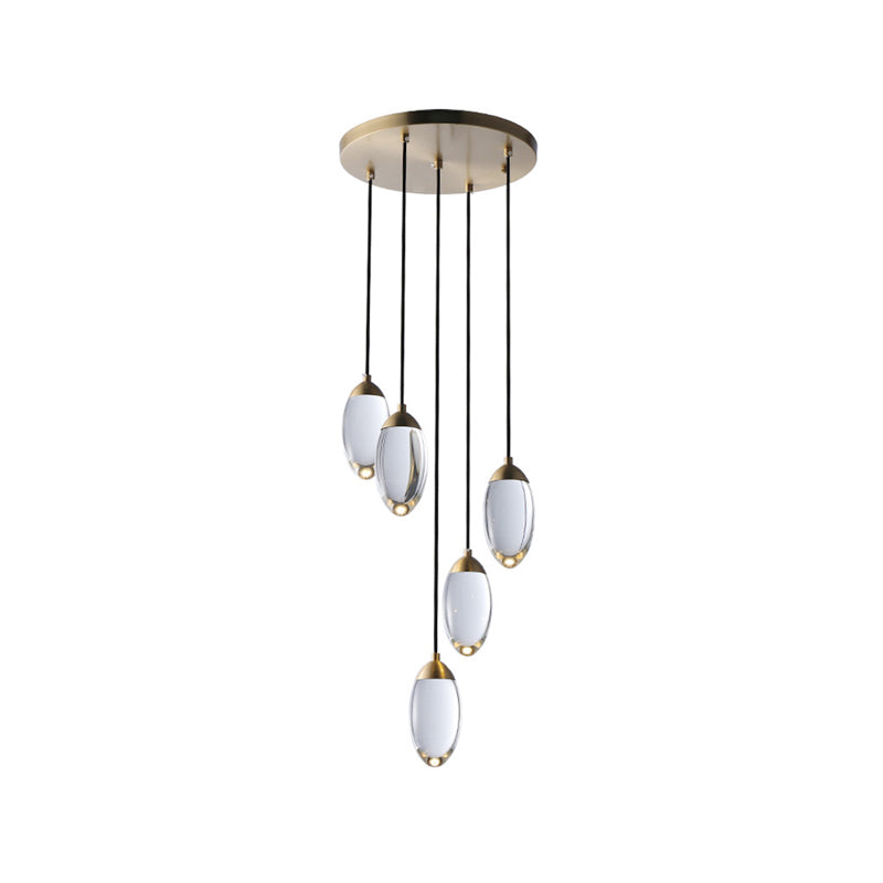 Brass Crystal Pendant Light