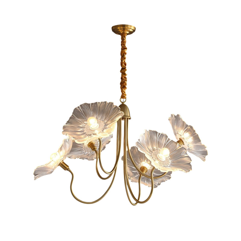 Lotus Leaf Glass Chandelier