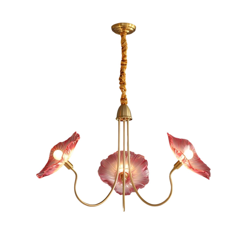 Lotus Leaf Glass Chandelier