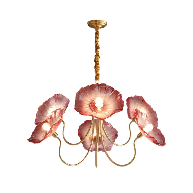 Lotus Leaf Glass Chandelier