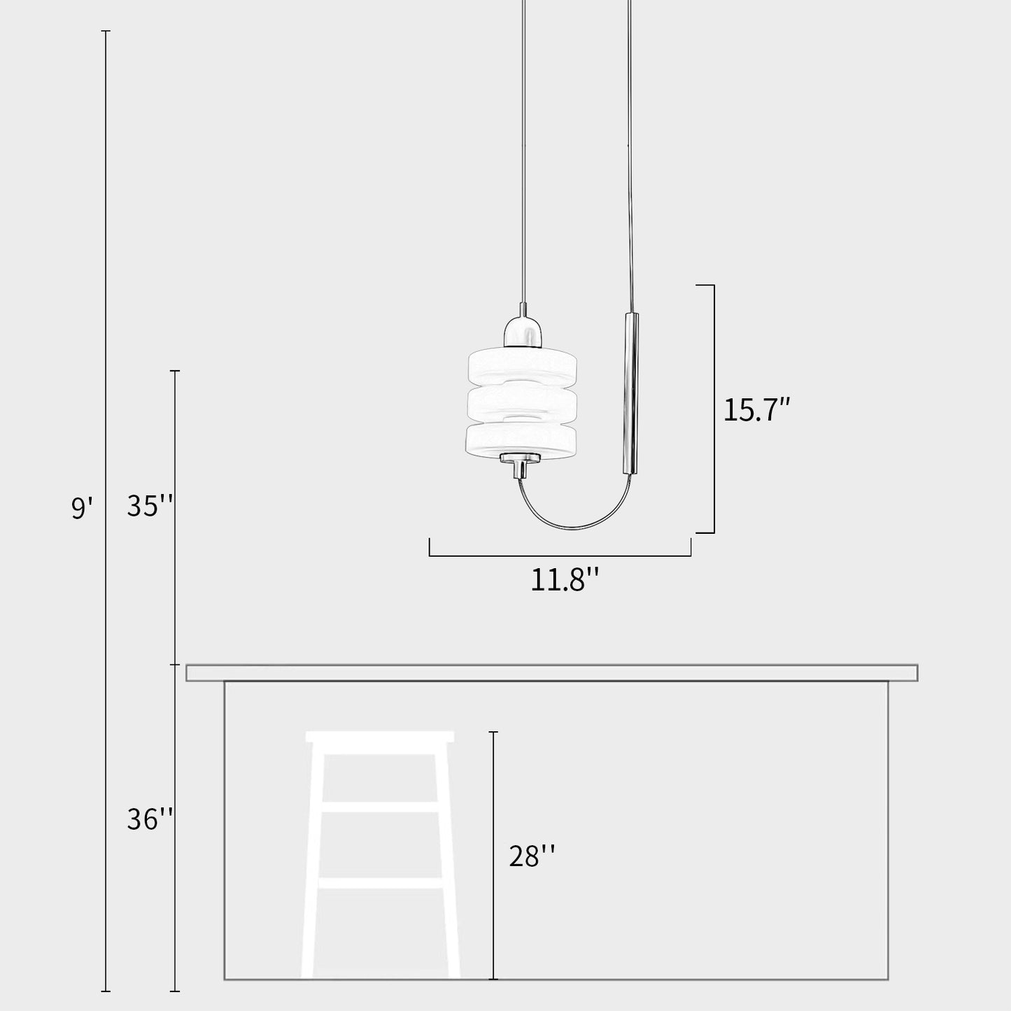 Alabaster Triple Pendant