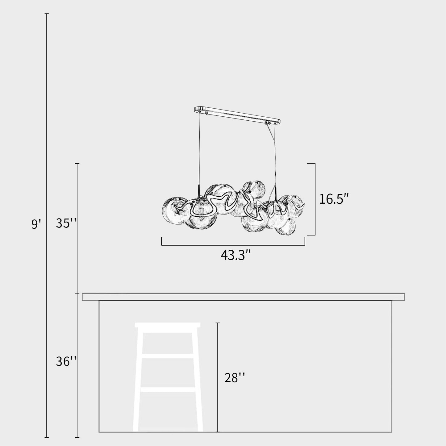 Artichoke Glass Chandelier