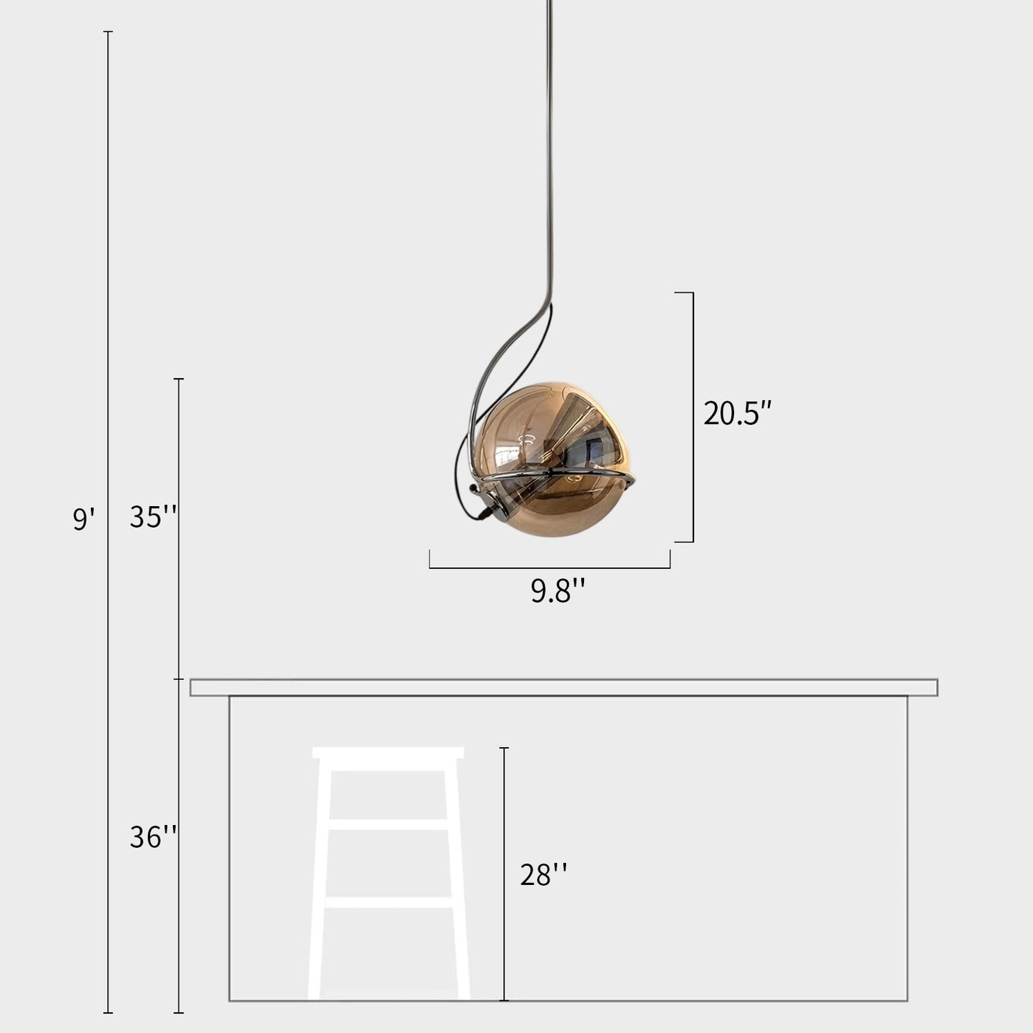 Bauhaus Glass Pendant Light