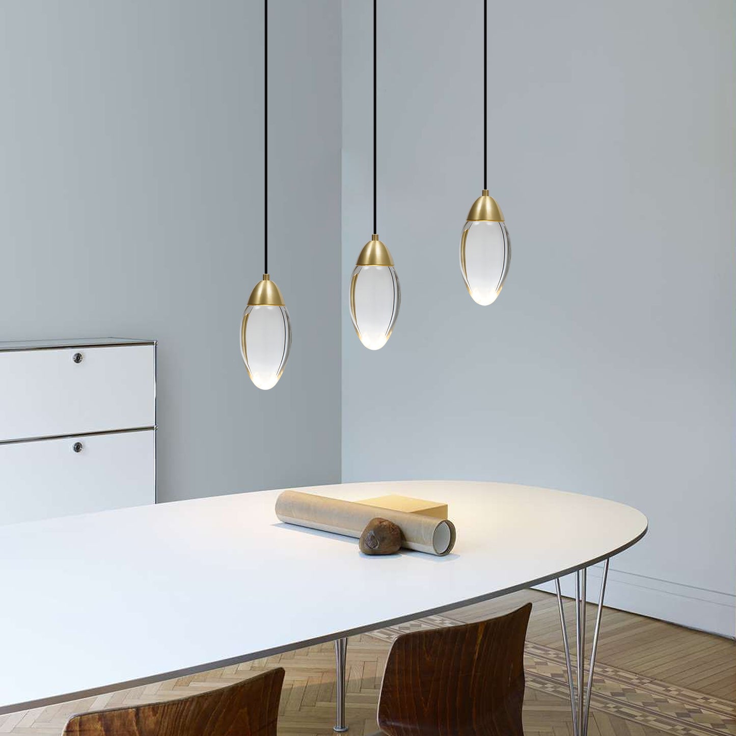 Brass Crystal Pendant Light