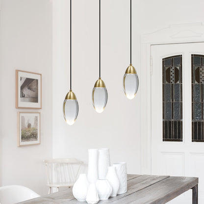 Brass Crystal Pendant Light