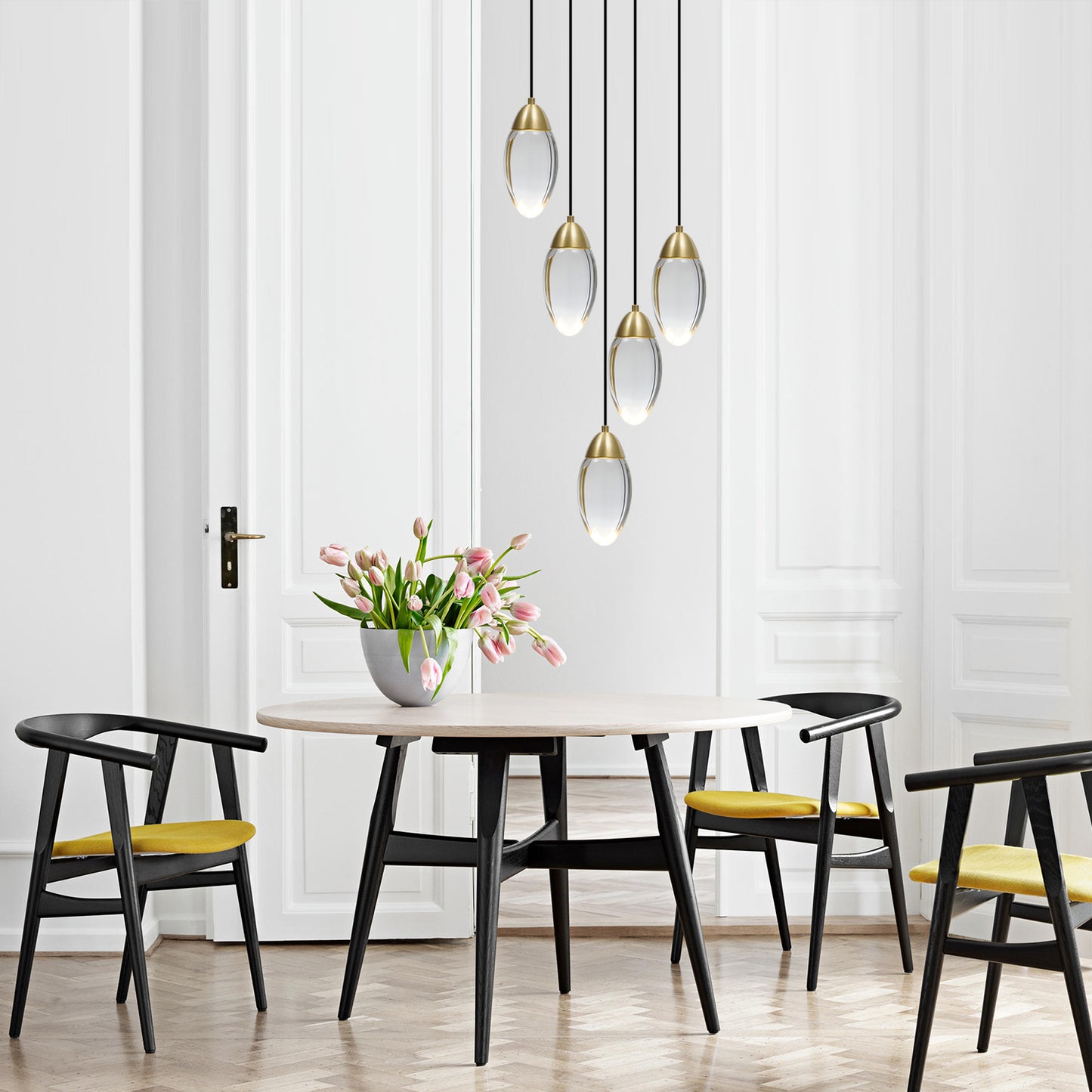 Brass Crystal Pendant Light