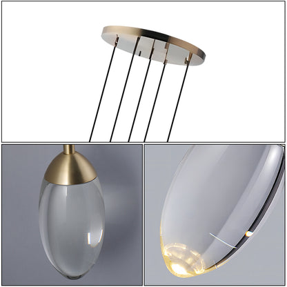 Brass Crystal Pendant Light