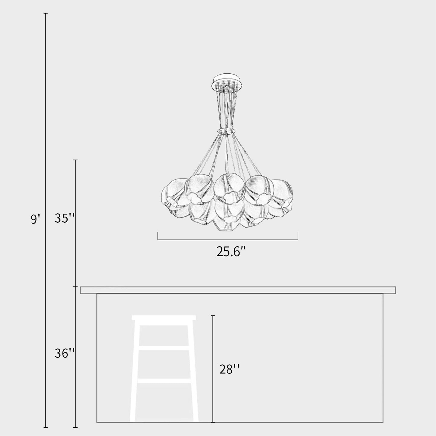 Bud Bouquet Chandelier