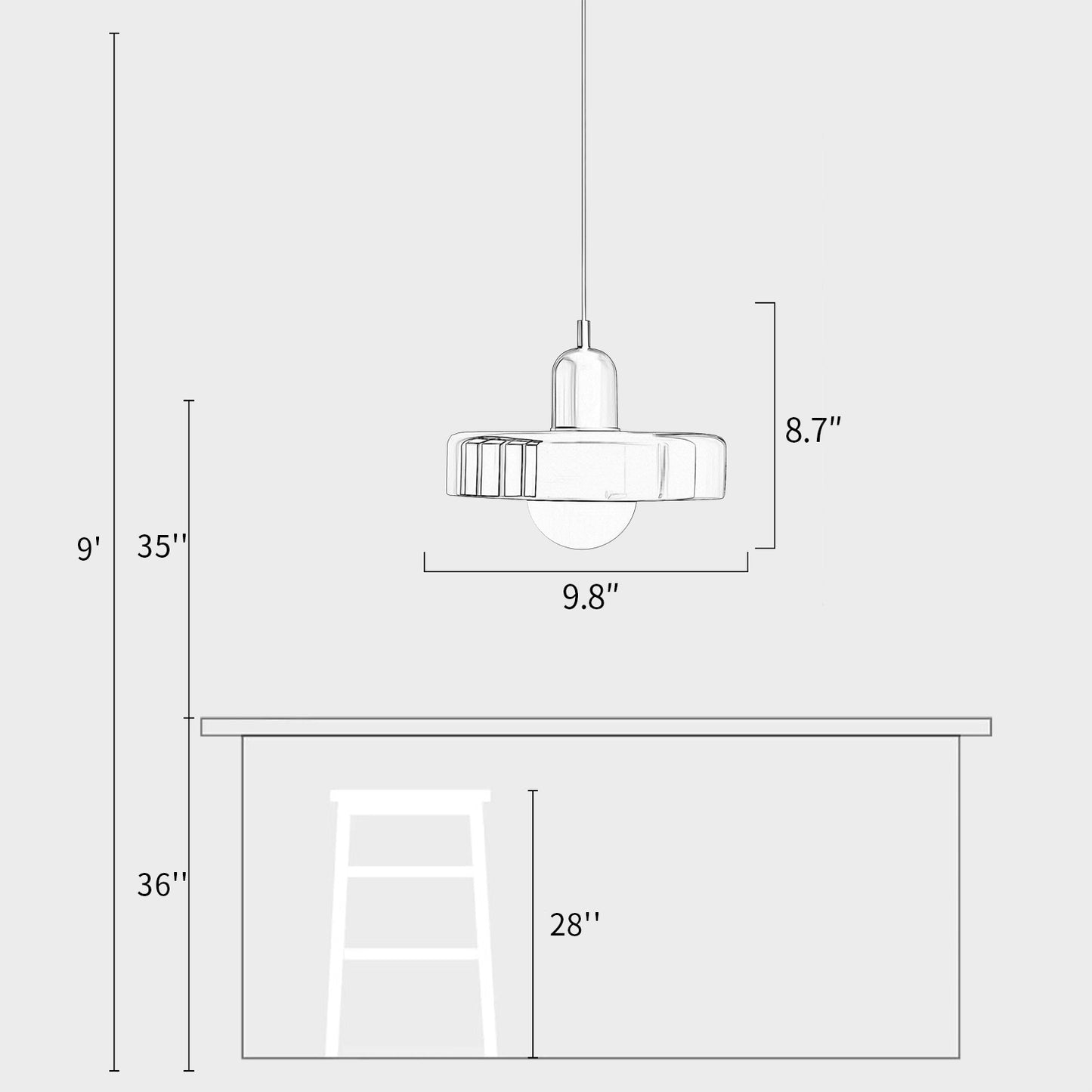 Ceramic Disc Pendant Lamp