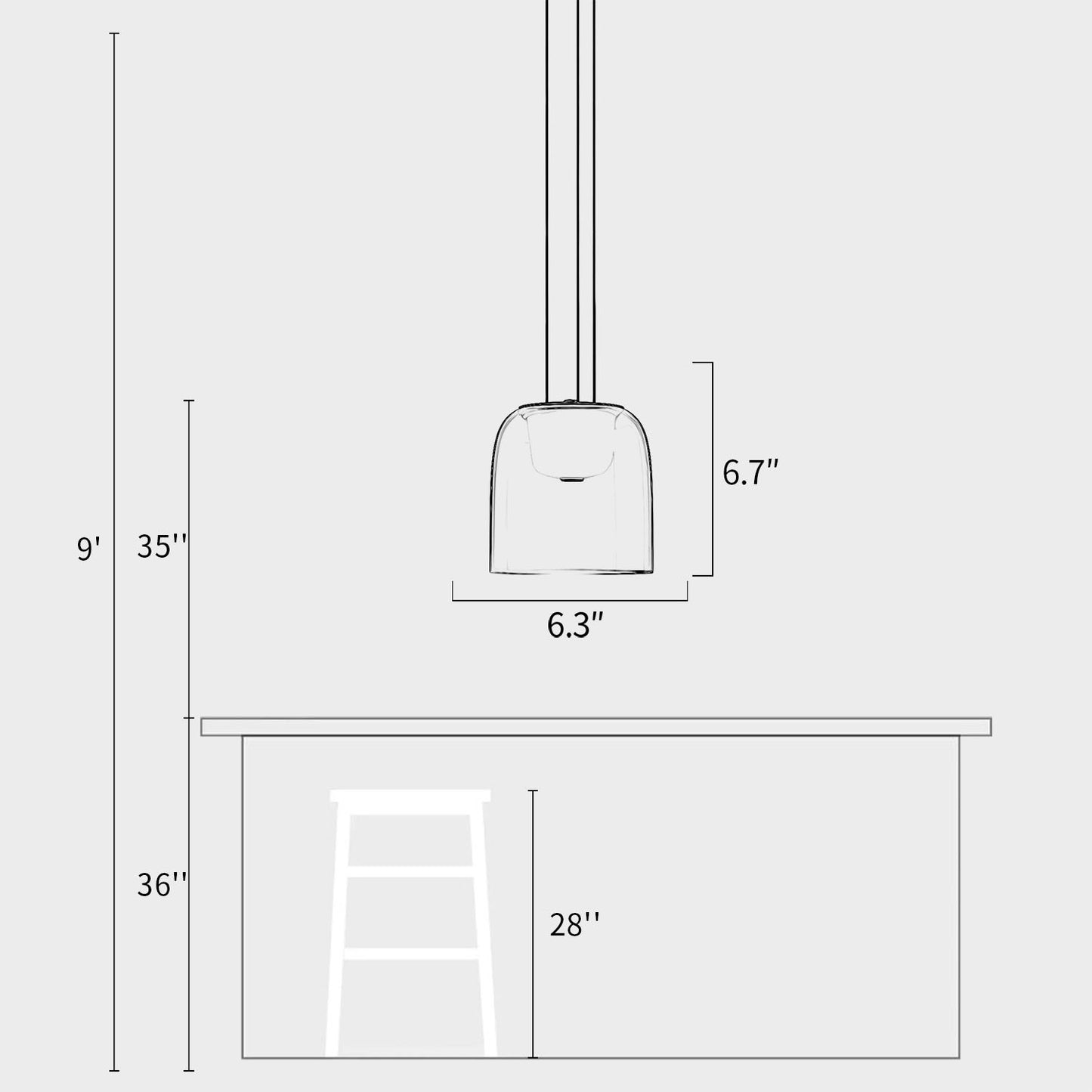 Clifton Glass Pendant Light