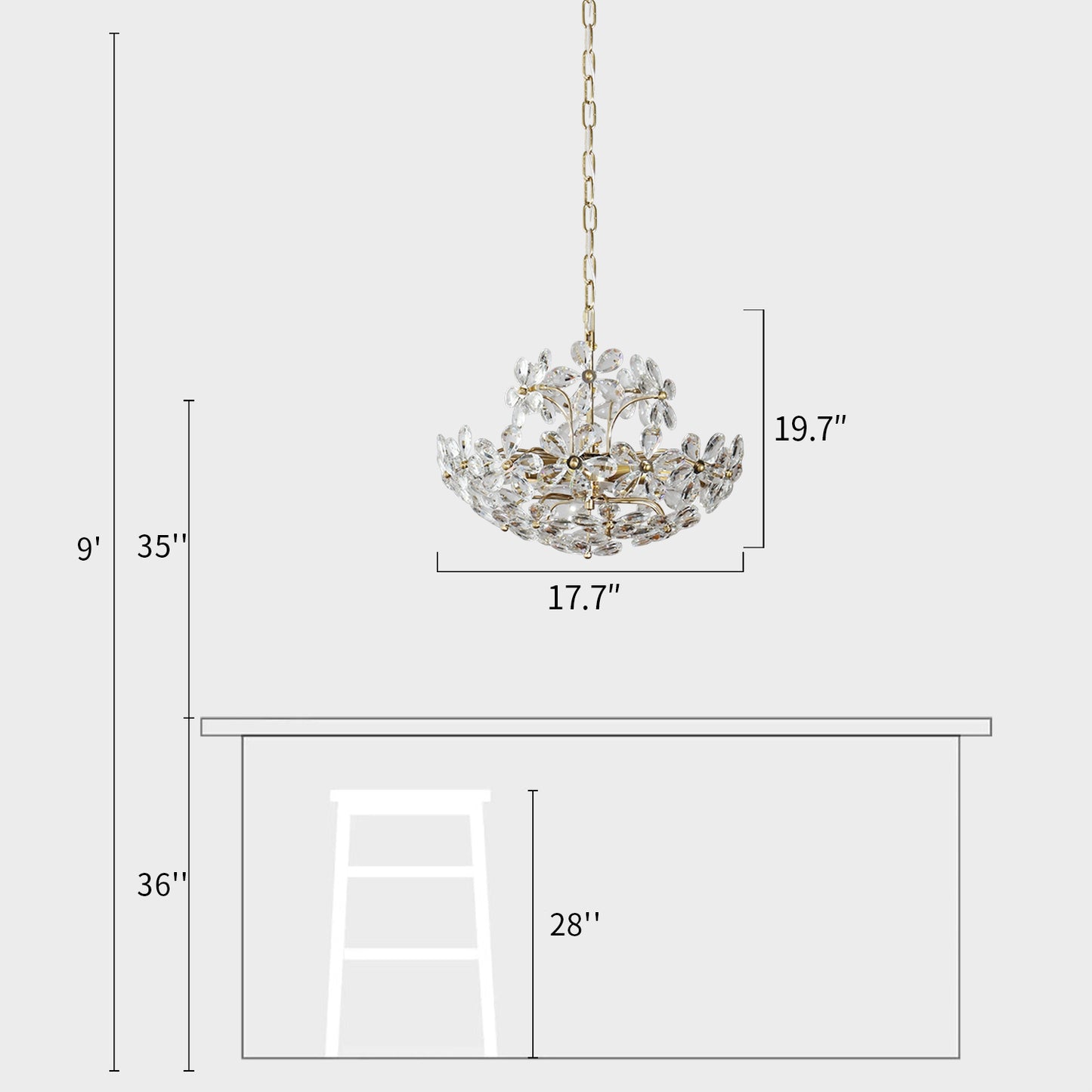 Crystal Flower Chandelier