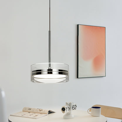 Drum-Shaped Pendant Light