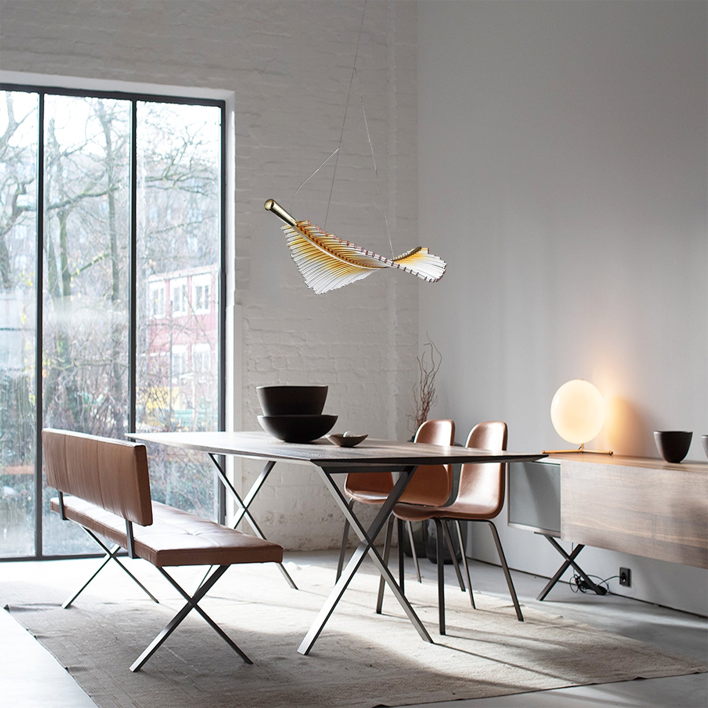 Feather Leaf Pendant Light