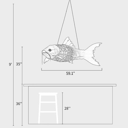 Fish Shape Pendant Light