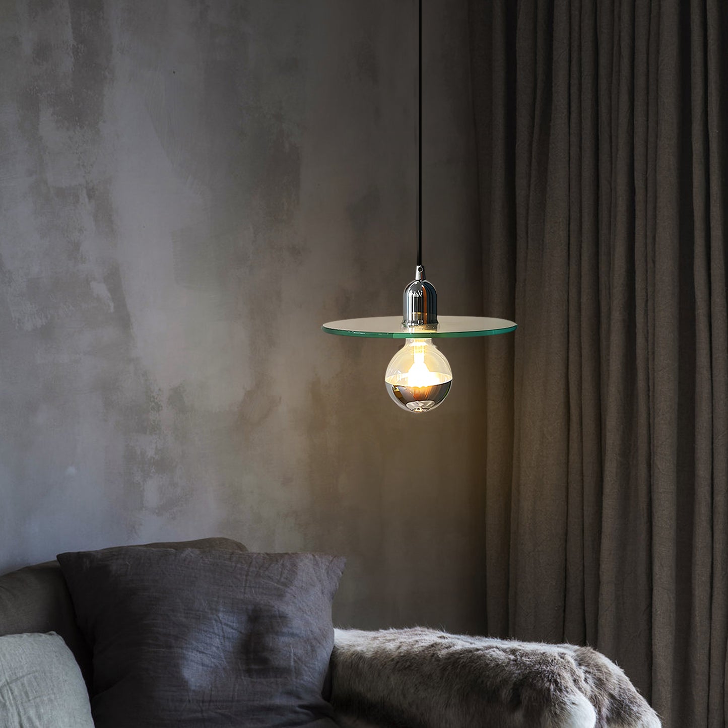 Flat Glass Pendant Light