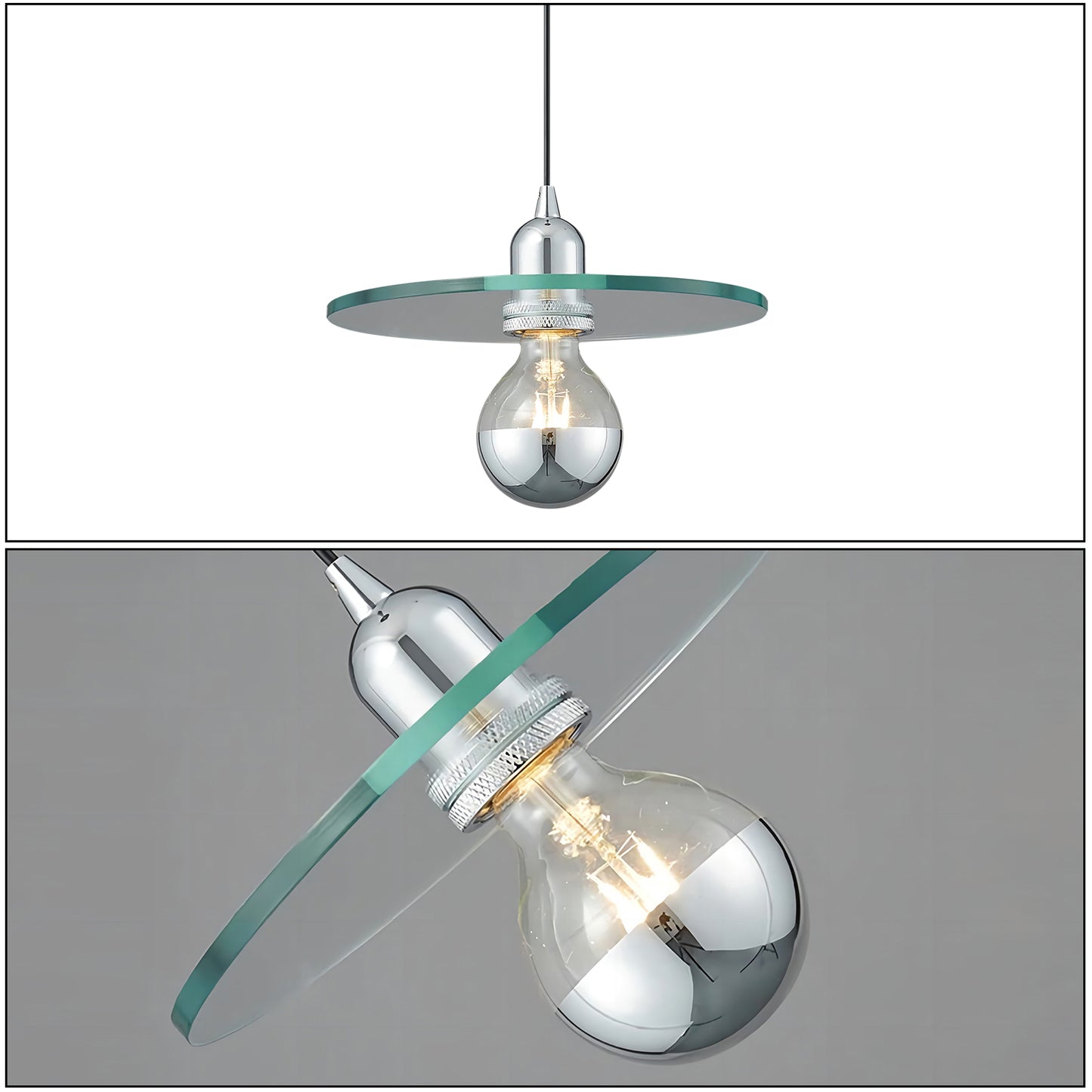 Flat Glass Pendant Light