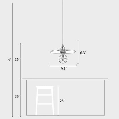 Flat Glass Pendant Light