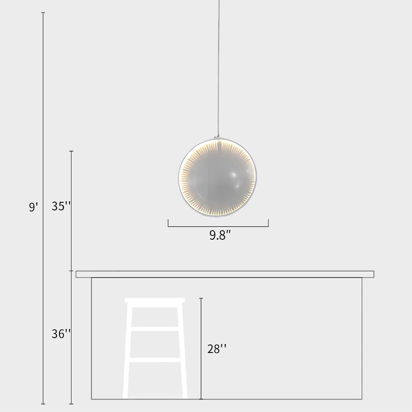 Focus Glass Pendant Light