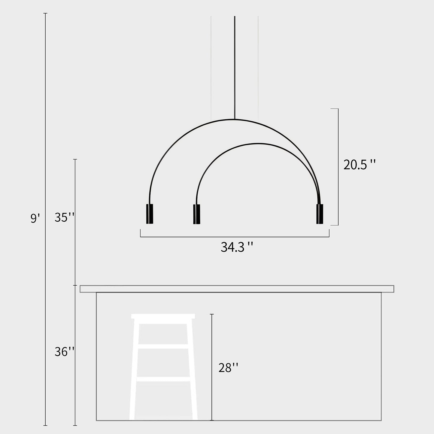 Geometric Line Pendant Light