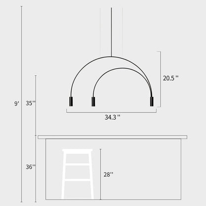 Geometric Line Pendant Light