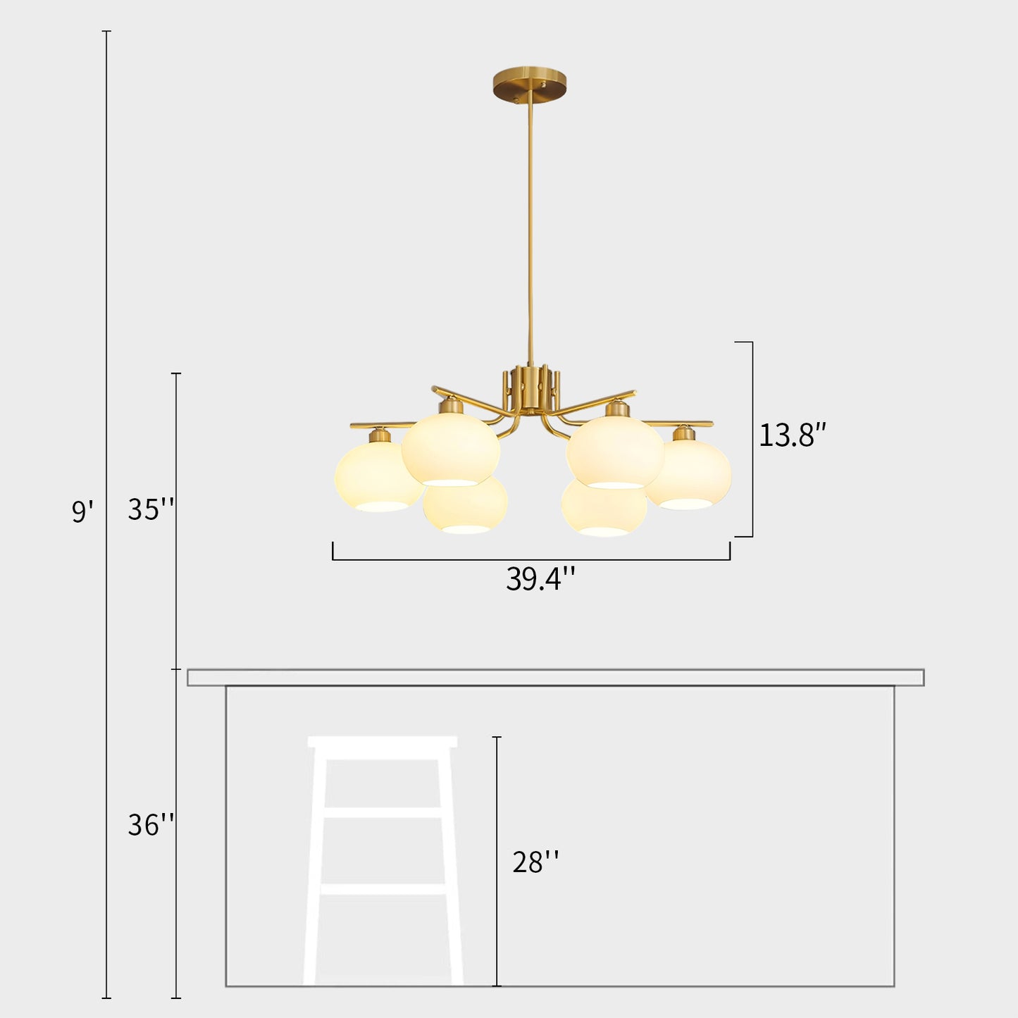 Gino Persimmon Chandelier