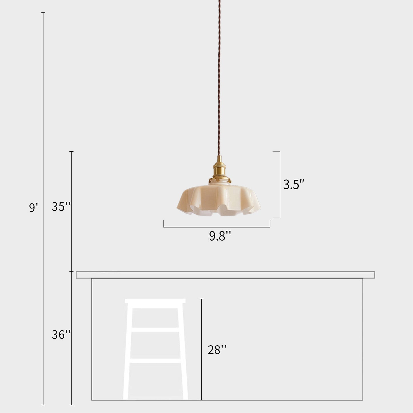 Glass Floral Pendant Lamp