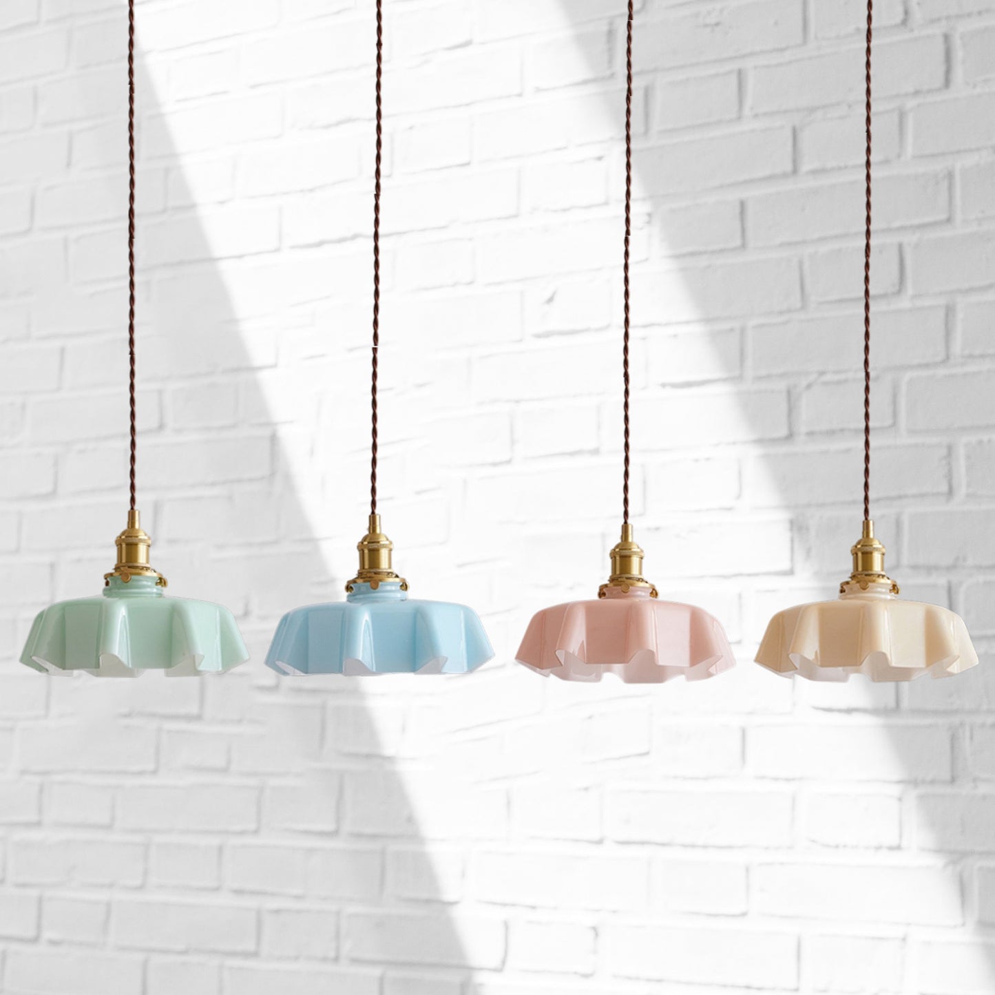 Glass Floral Pendant Lamp