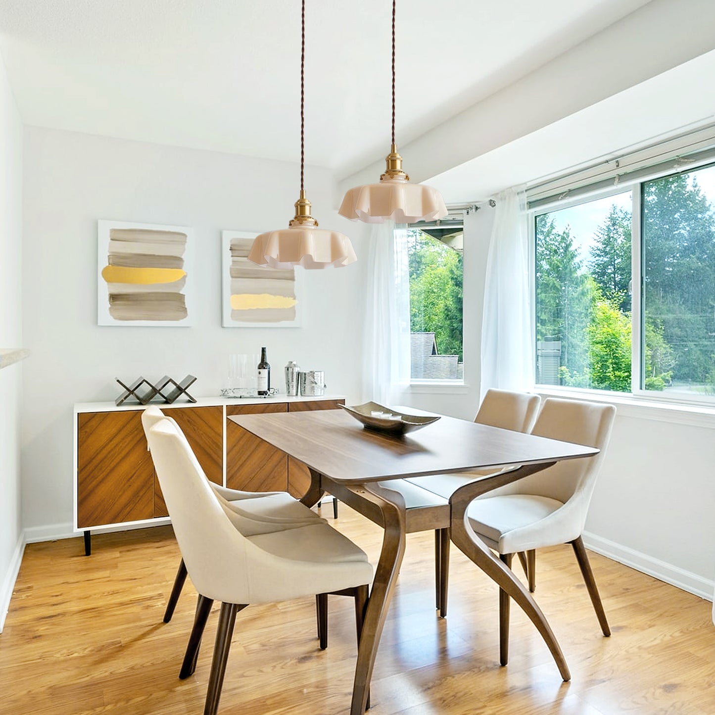 Glass Floral Pendant Lamp