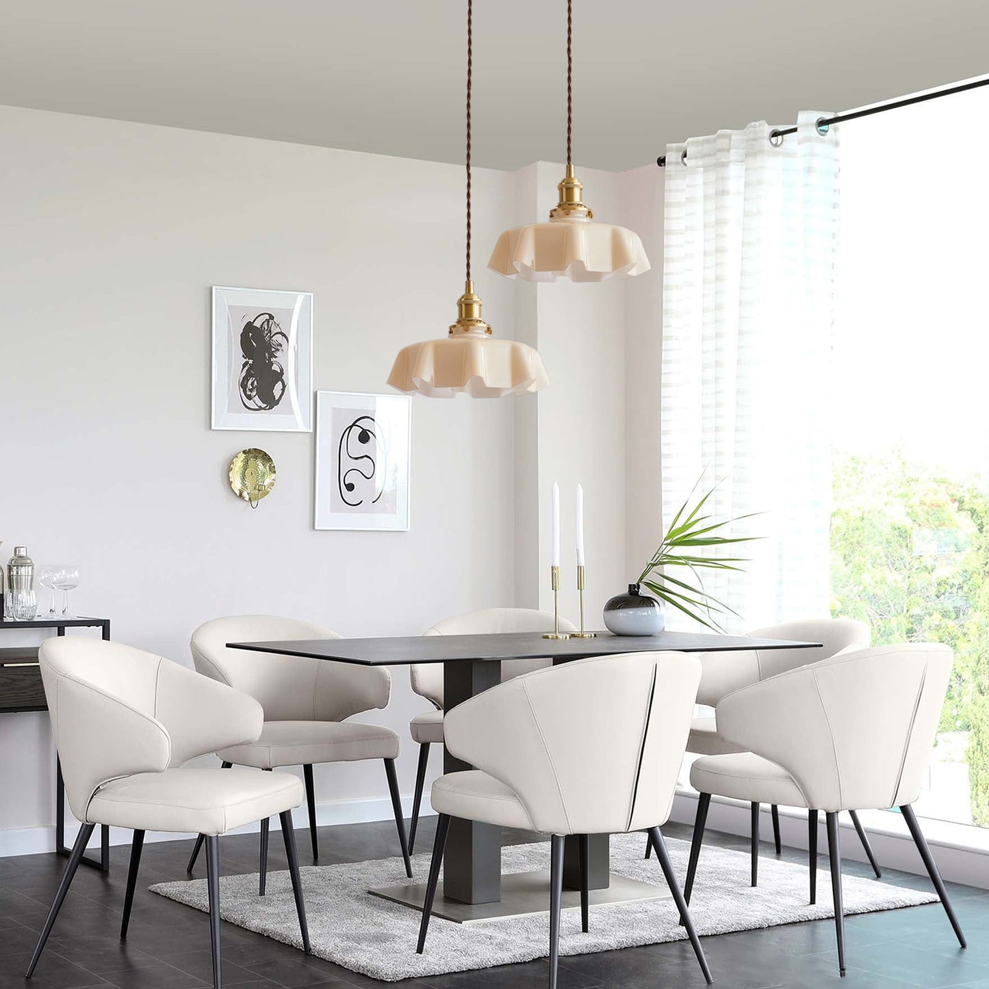 Glass Floral Pendant Lamp