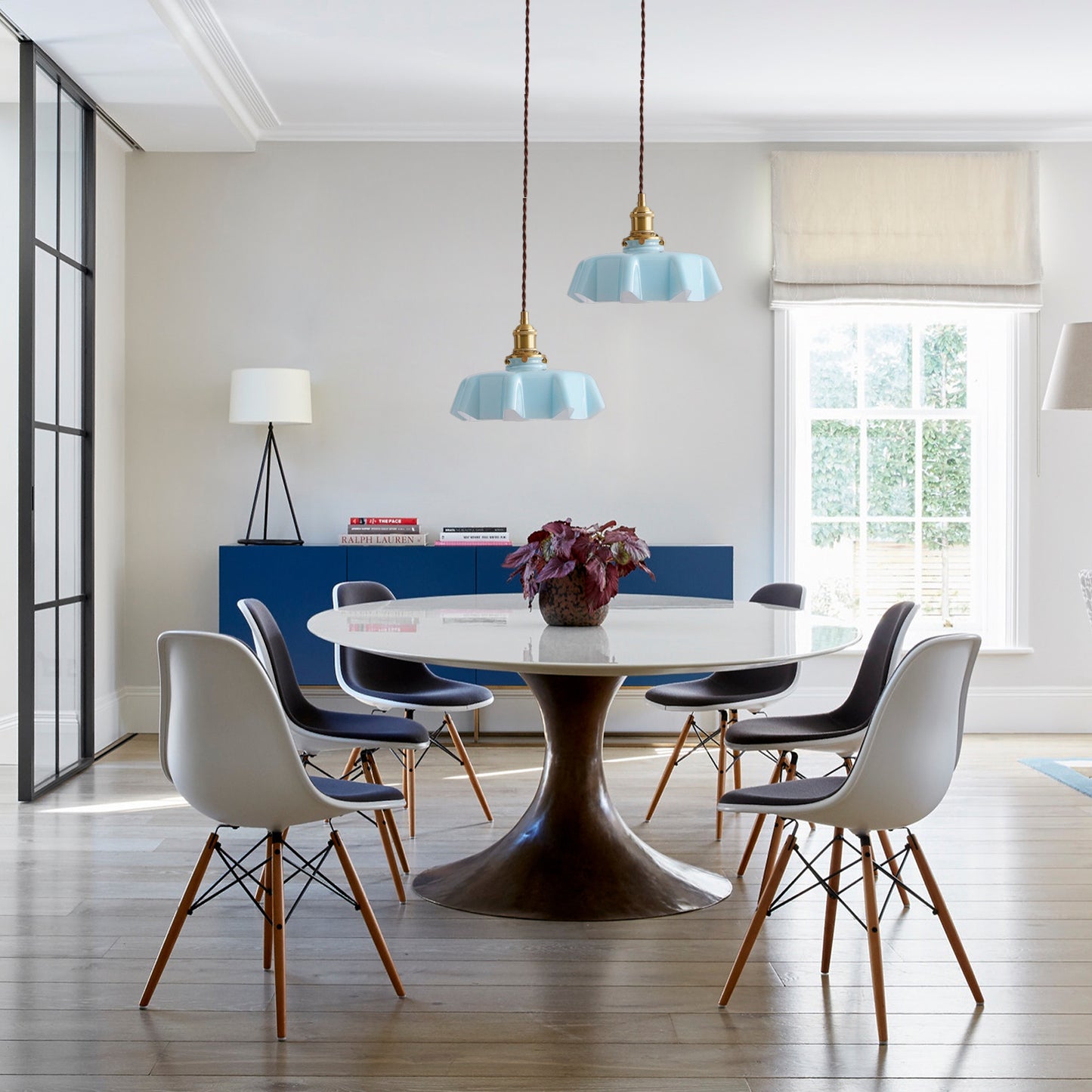 Glass Floral Pendant Lamp