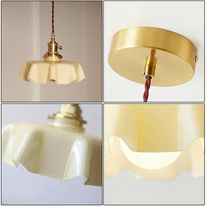 Glass Floral Pendant Lamp