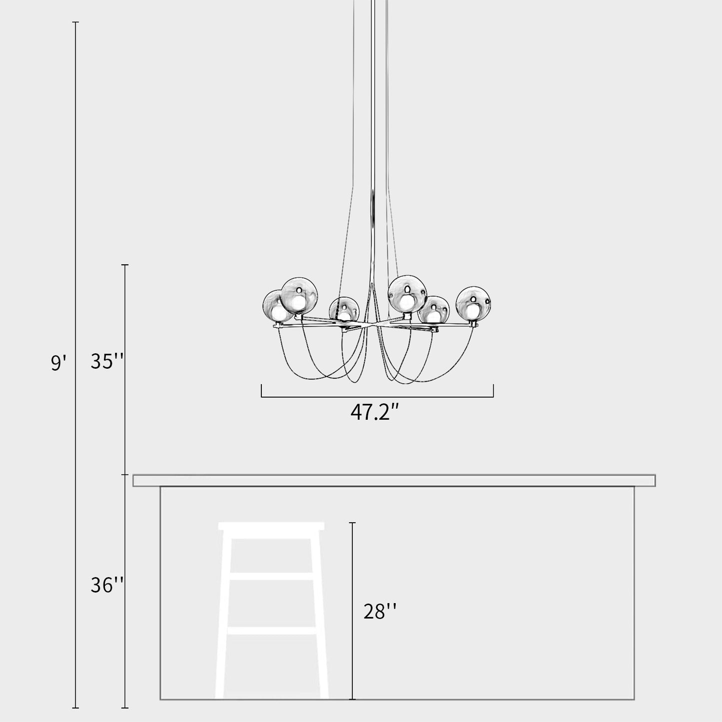 Globe Glass Chandelier