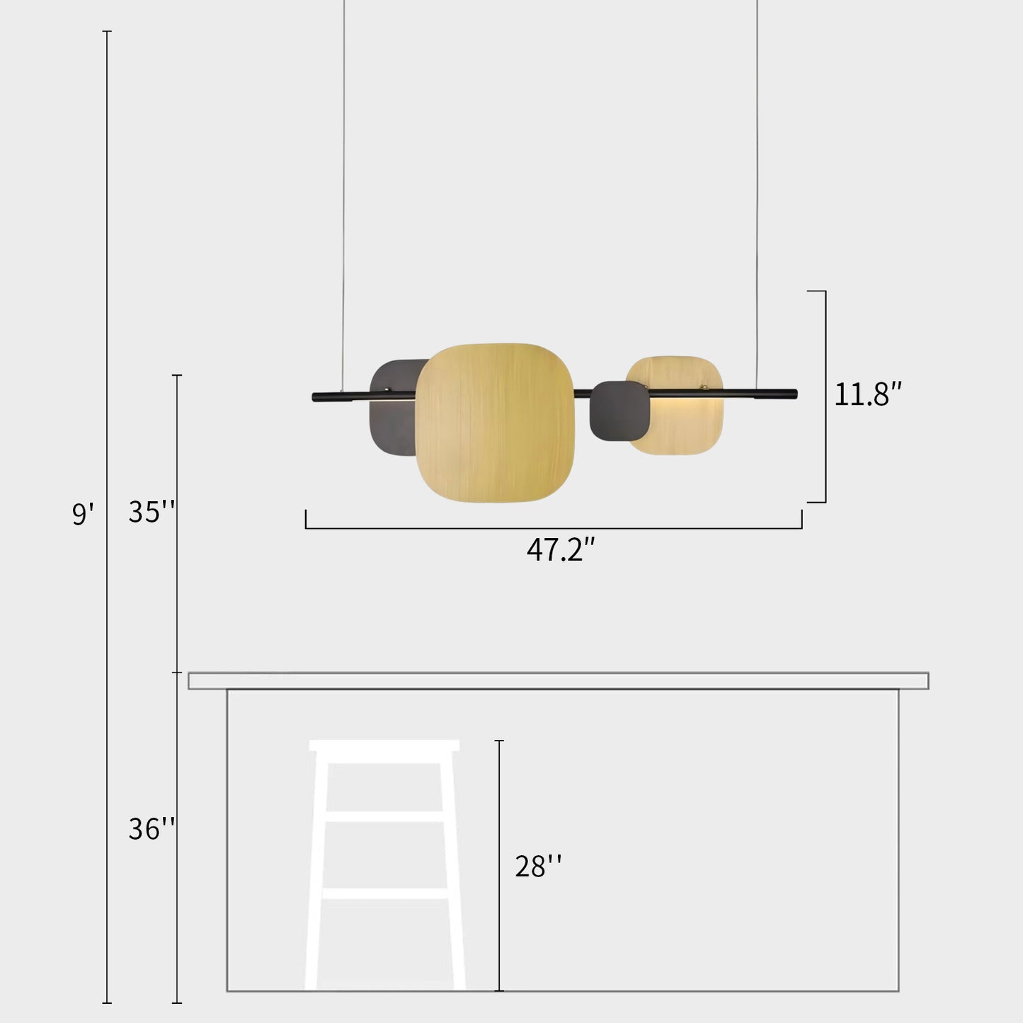 Huilu Panel Pendant Lamp