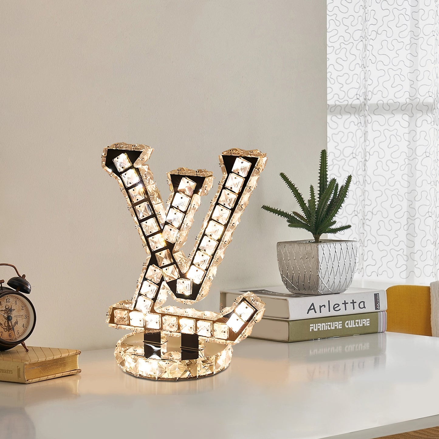 LV Crystal Table Lamp