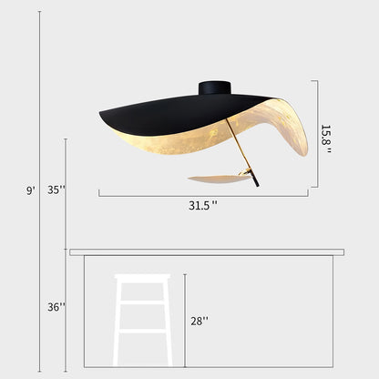 Lederam Gold Leaf Ceiling Light