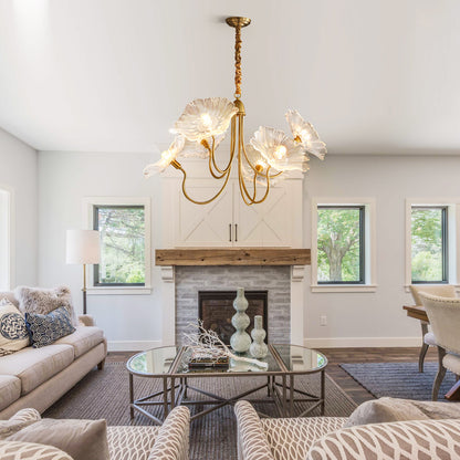 Lotus Leaf Glass Chandelier