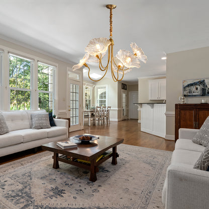 Lotus Leaf Glass Chandelier