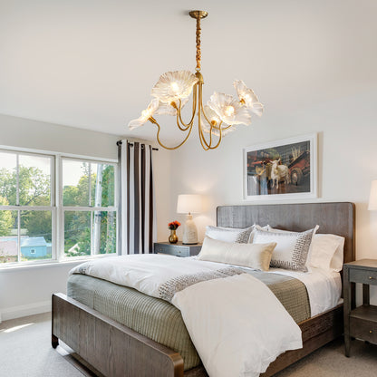 Lotus Leaf Glass Chandelier