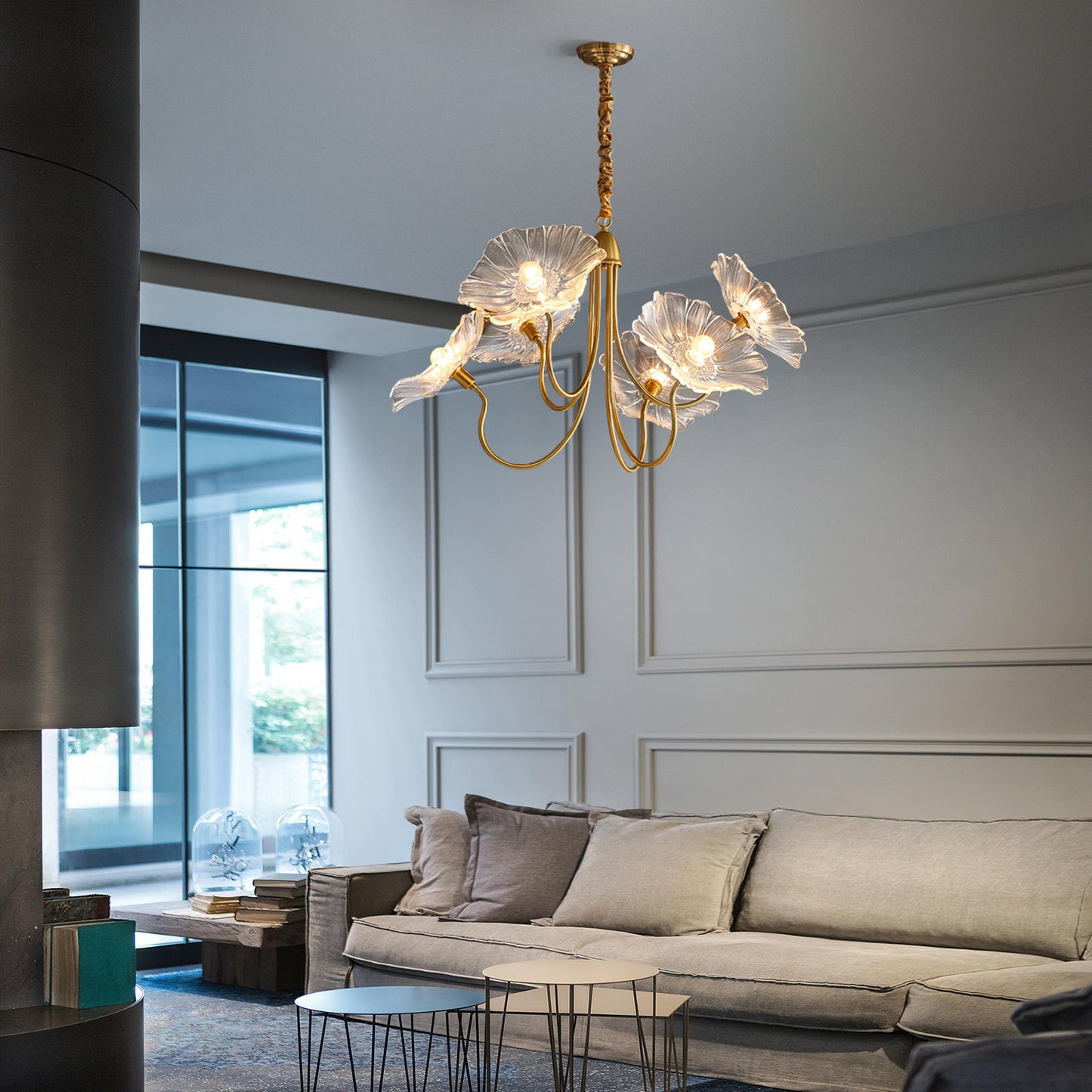 Lotus Leaf Glass Chandelier