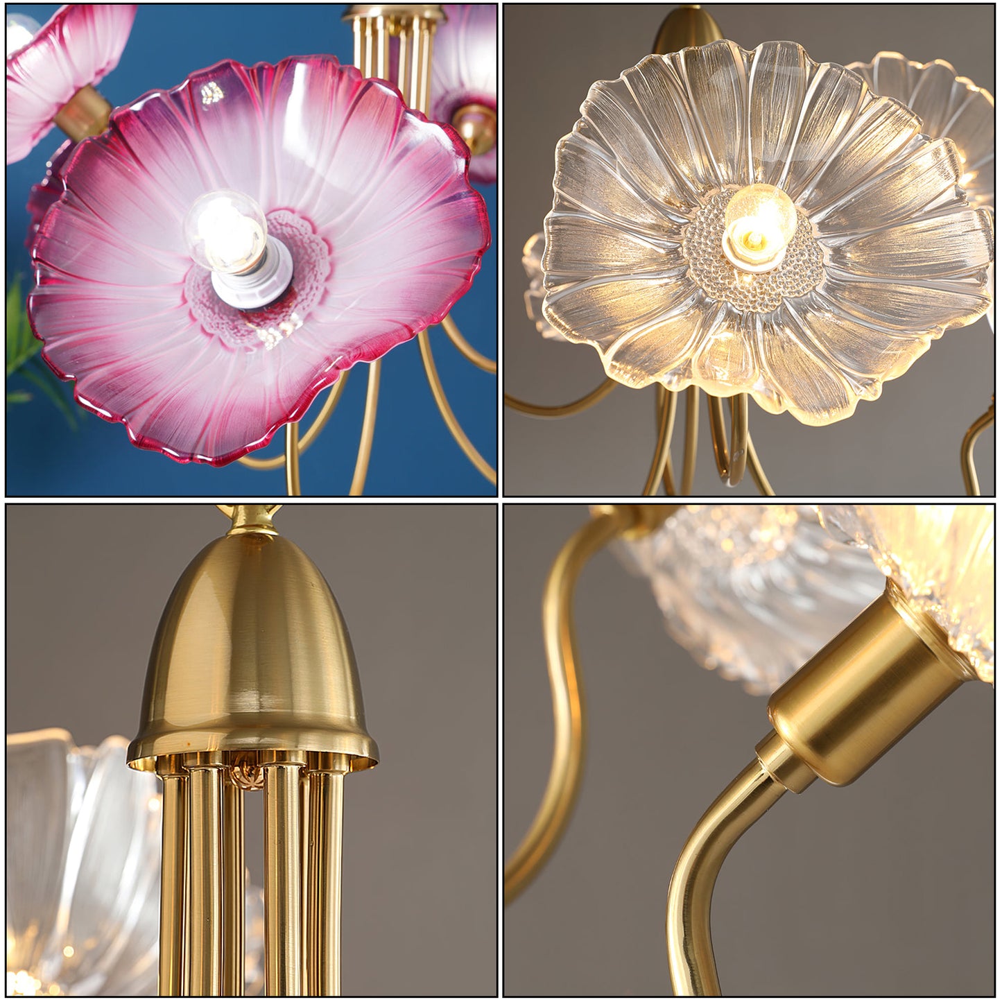 Lotus Leaf Glass Chandelier