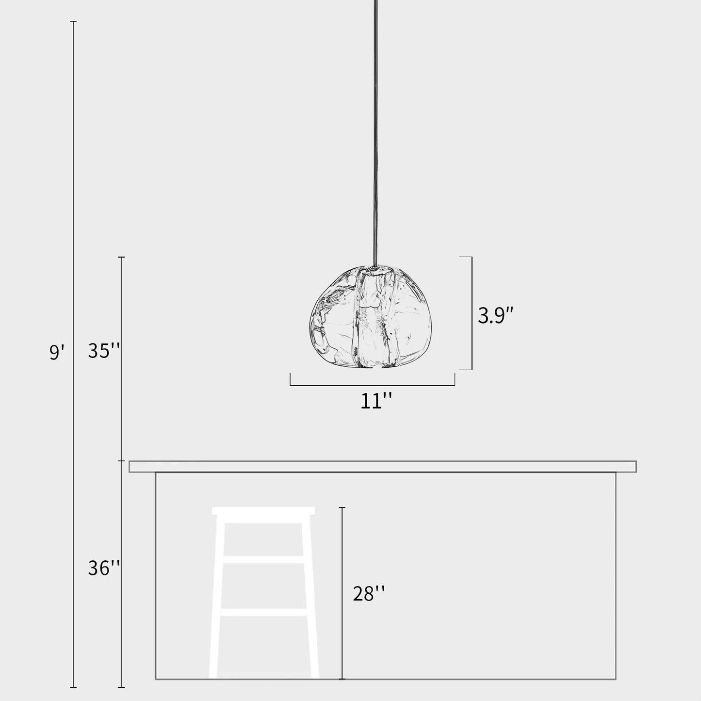 Mizu Glass Pendant Light