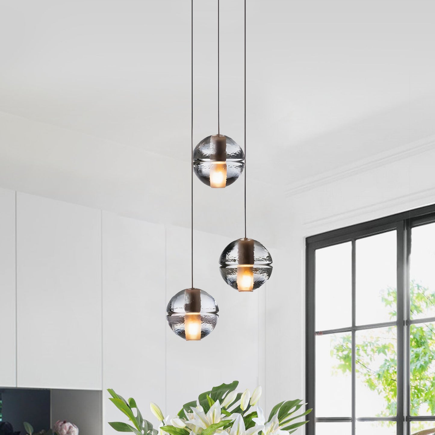 Multi-Crystal Ball Pendant Light