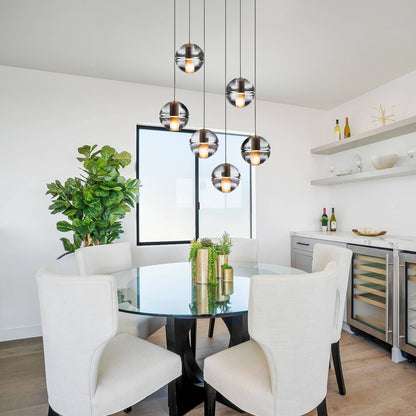 Multi-Crystal Ball Pendant Light