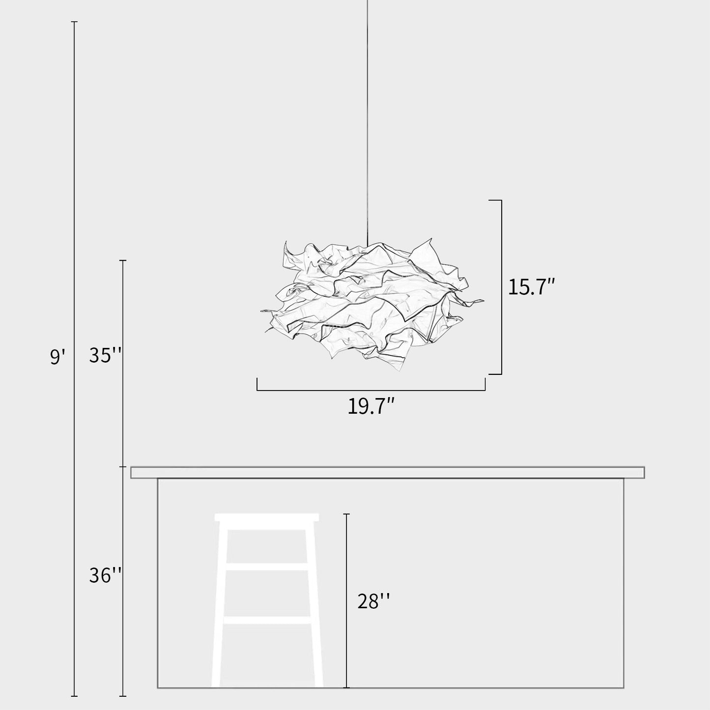 Paper Flower Pendant Light