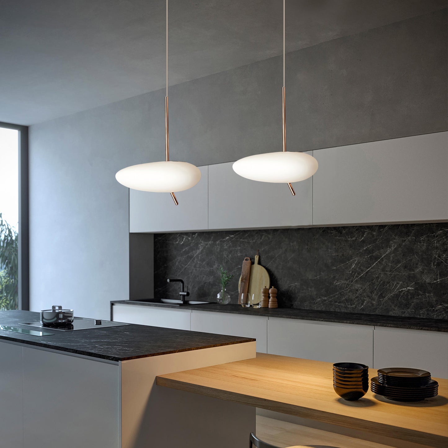 Pebble Disc Pendant Light