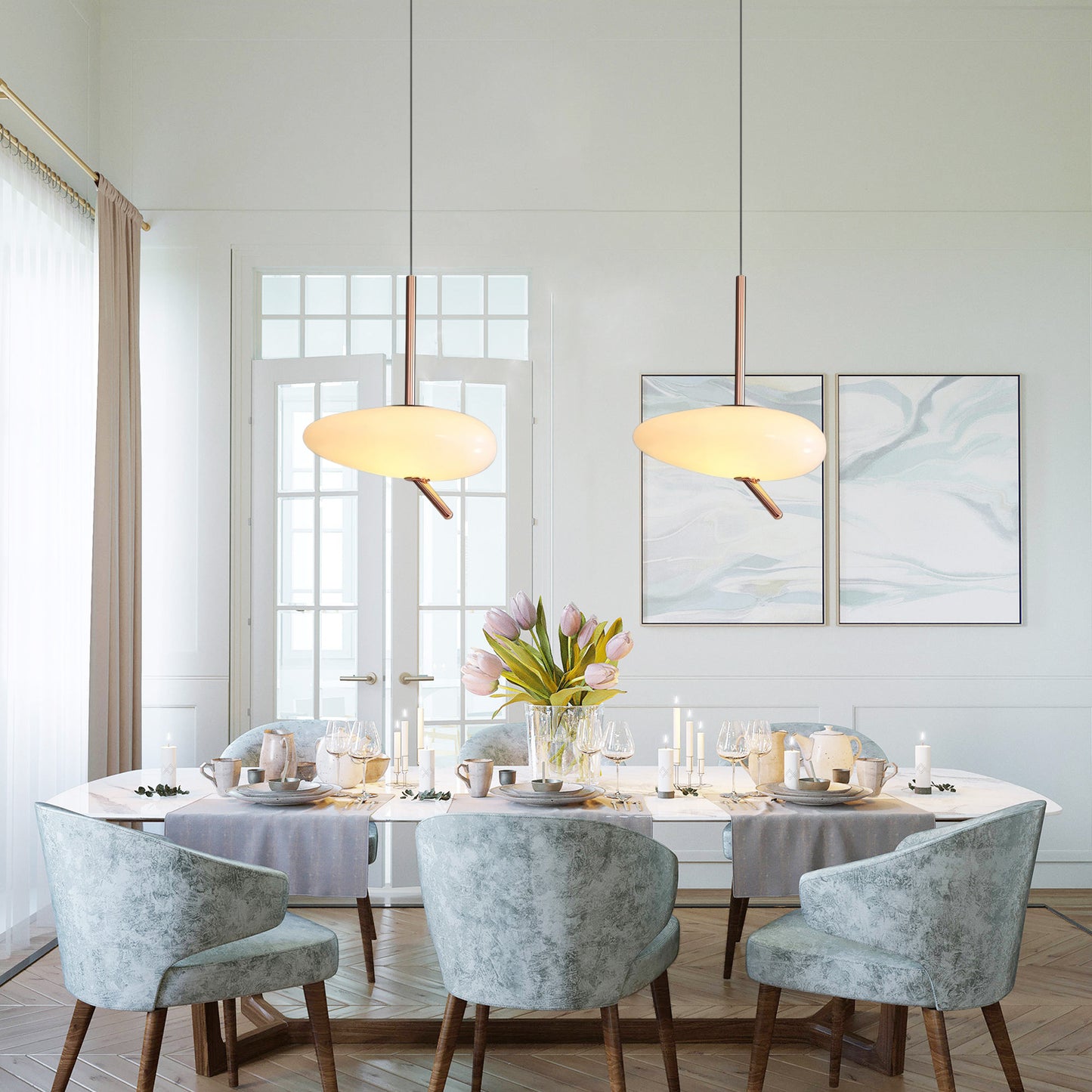 Pebble Disc Pendant Light